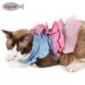 Checked Design Tutu Dog Apparel Denim Princess Cat Dog Bridal Wedding Clothes Dress For Pet Cat Puppy Dog
